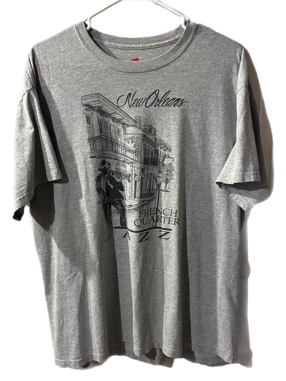 Gray New Orleans French Quarter Jazz Graphic Tee - Men's Shirt